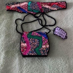 NWT Retro Beaded Purse And Matching Belt